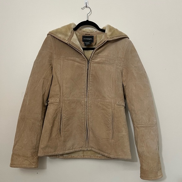 Vintage Outbrook Cramel Suede Leather Jacket - Picture 1 of 5